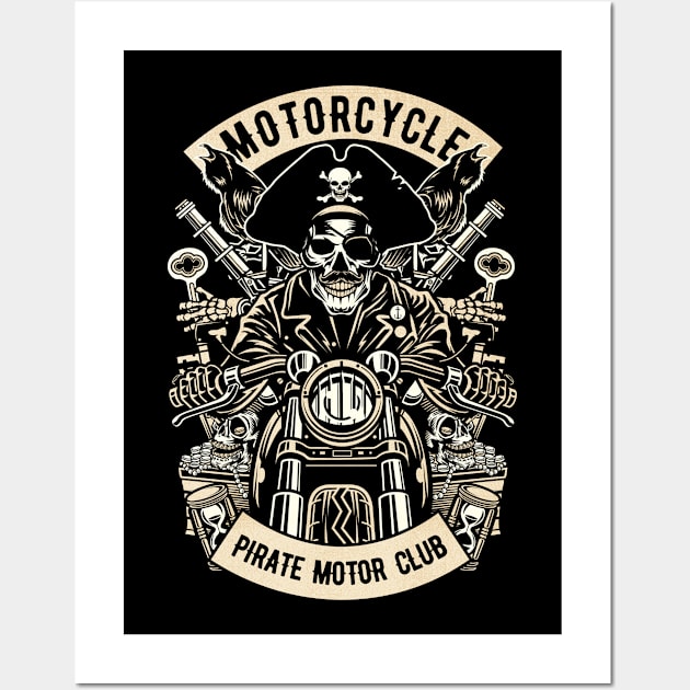 Motorcycle Pirate Club Wall Art by Tempe Gaul